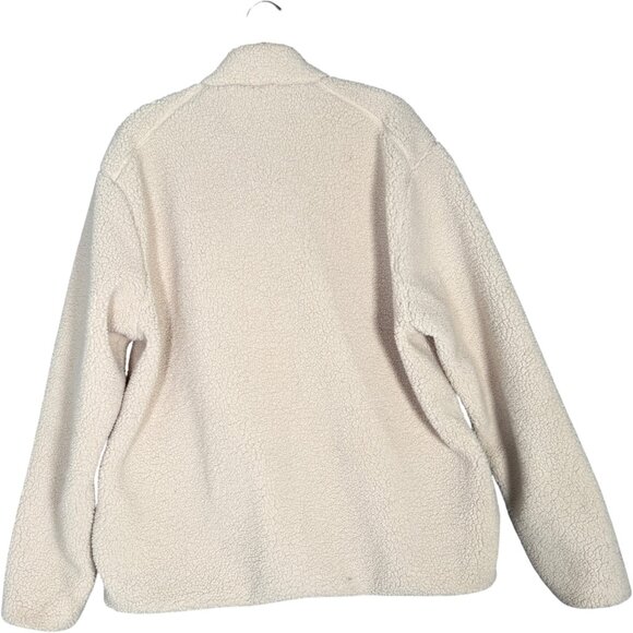 Only & Sons Men's Sherpa Half SnapFleece Pullover Jacket Sweater Cream XXL - Picture 2 of 10